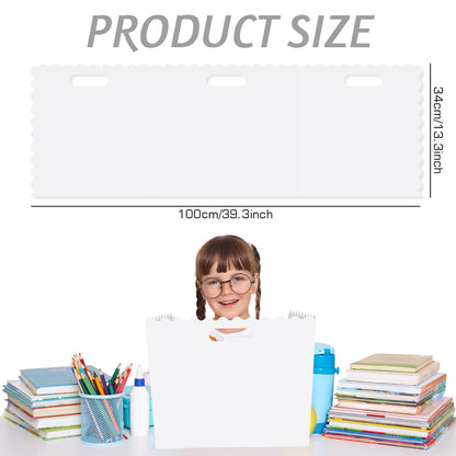 Whaline 24 Pcs Student Desk Privacy Boards White Wavy Edges Classroom Desk Divider Shield Scalloped Edge Privacy Panel Folders Screen Partition for School Teacher Student Test Supplies