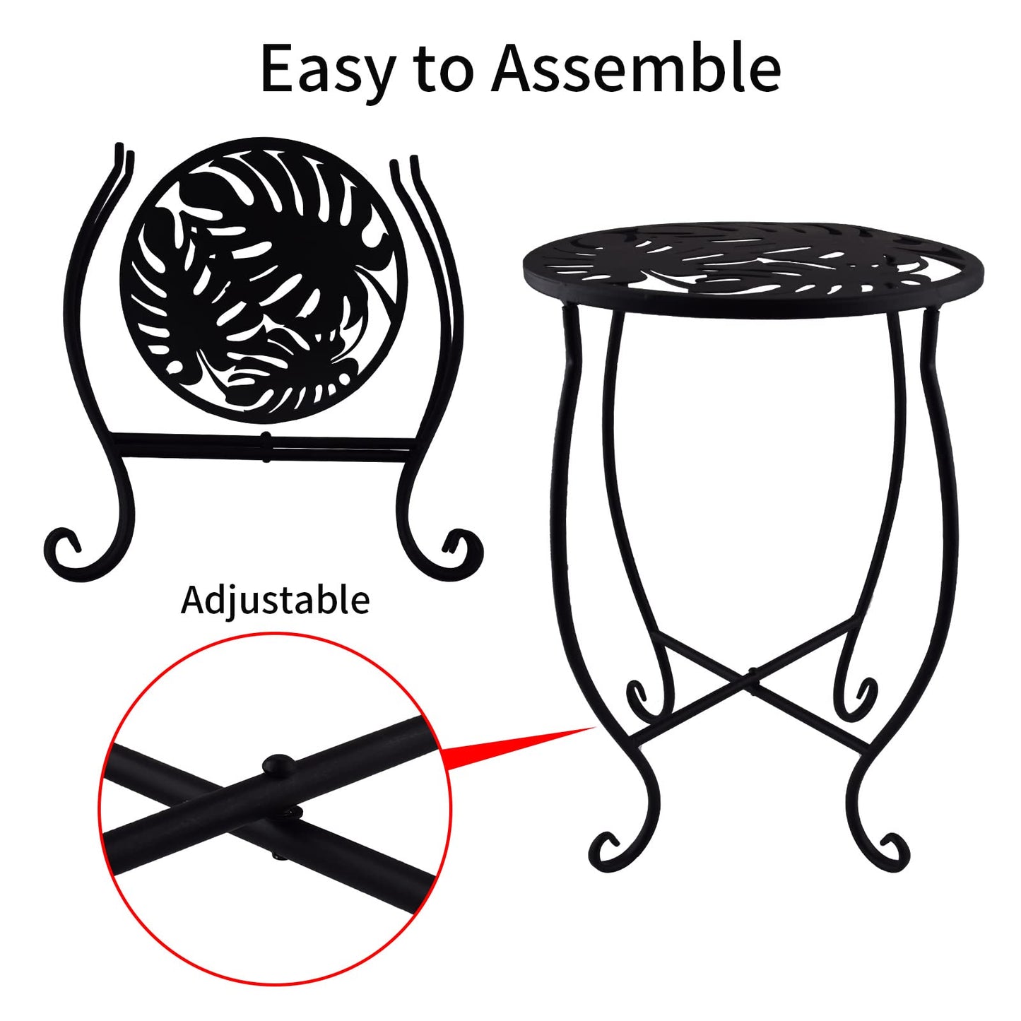 TLBTEK Planter Stand,10 Inch Metal Round Potted Plant Stands Indoor Outdoor ,Single Modern Flower Pot Stand Holder Rack Planter Display for Home,Kitchen,Patio,Garden, Corner, Balcony and Bedroom (Style 4)