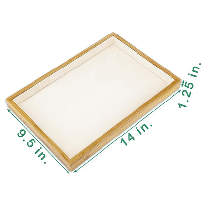 The Display Guys - Stackable Jewelry Tray and Organizer - for Drawers, Dressers, Store Display (Flat, Bamboo Suede)