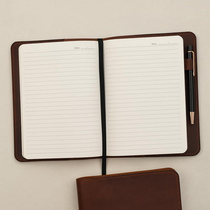 CestAntiQ XL Leather Journal Cover for Sketchbook (7.5 x 9.75 in), Compatible for Composition Notebook, Handmade Refillable Notebook Sleeve for B5, ... Journal Cover with Pen Loop – Rustic Brown