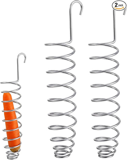 2 Pack Millet Spray Holder for Parrots, Parakeet Treat Sticks Feeder, Natural Millet Treats Stiks Bars for Birds, Includes Cuttlebone and Calcium Block for Healthy Chewing and Play, Silver