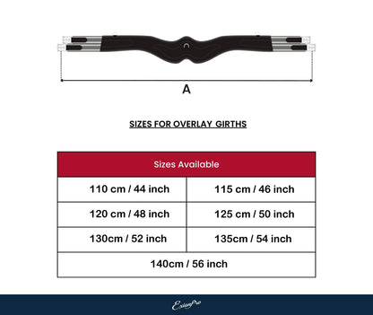 Exion Fancy Anatomic Snap Over Lay Girth Comfotable for Horse | English Horse Tack (54 inch/ 135 cm, Choco Brown-Leather Padding-Vegetable Tanned Leather)