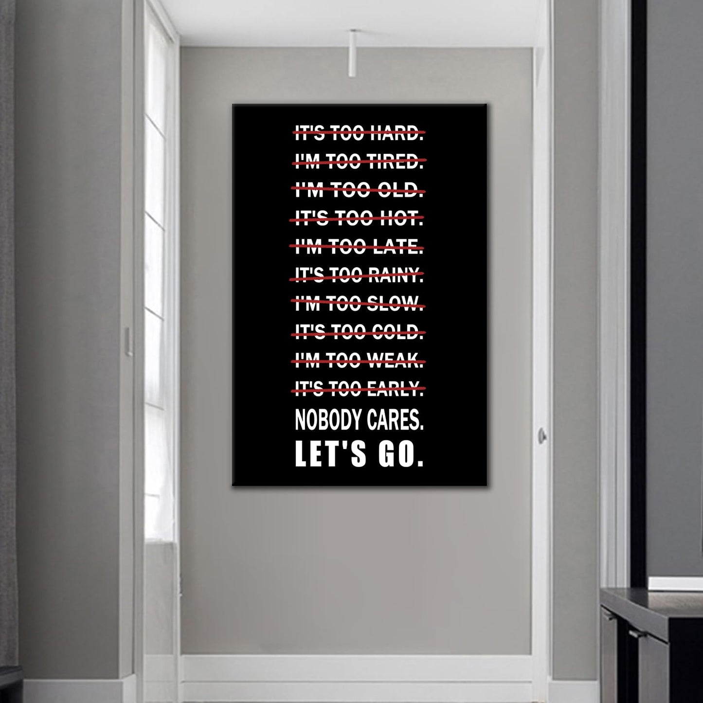 Motivational Wall Art Office Decor for Men Inspirational Picture Quotes Canvas Poster Inspiring Painting Print Artwork for Home Living Room Gym Classroom Stretched and Framed [18''Wx24''H]