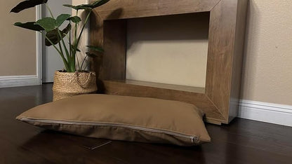 Natural Cotton Canvas Dog Bed – Raw Cotton Filled Pet Cushion Insert, Breathable Eco-Friendly Dog Mattress, Durable Washable Cover with Zipper (Medium Brown, X Large 53"x36"x5")
