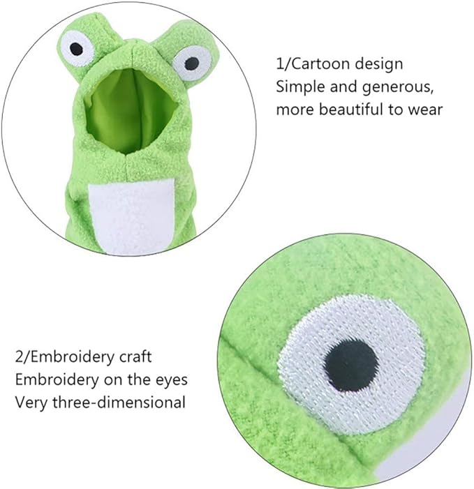 Sun Conure Bird Diaper Flight Suit Frog Shape Hoodie Cosplay Photo Prop for Parrots African Greys Parakeet Cockatiel Reusable Adjustable Apparel (Medium)