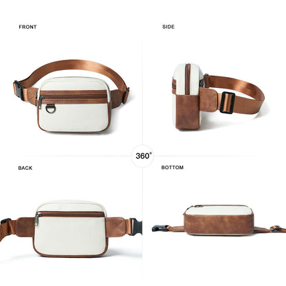 Leresas 2L Fanny Packs for Women Everywhere Belt Bag Chic Waist Pack Bag Crossbody Purse Faux Leather Travel Cycling Beige
