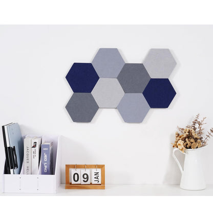 Afumazi 8Pcs Hexagon Felt Cork Board Tiles Self Adhesive Bulletin Board, Pin Board for Wall Decor Memos Photos Display (Set H)