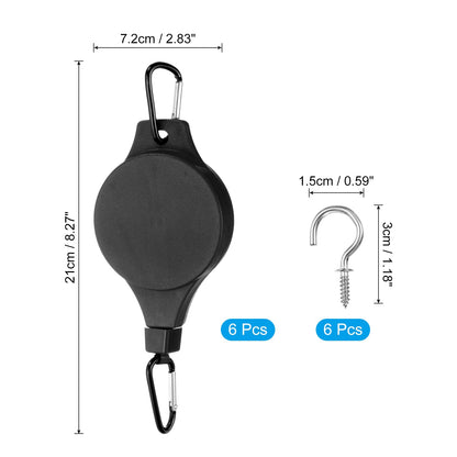PATIKIL Plant Hanger, 12 Pcs Pulley Retractable Hanging with Ceiling Hook Indoor and Outdoor Plant Pots Holder, for Planters, Flower Basket, Bird Feeders, Black