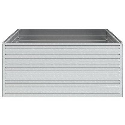 Homgoday Raised Bed Metal Garden Raised Bed Planter Flower Box Plant Bed Vegetable Bed Cold Frame Raised Bed for Garden Balcony 100 x 100 x 45 cm Galvanised Steel Silver