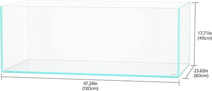 LANDEN 120P 78.4 Gallon Rimless Low Iron Aquarium Fish Tank, W47.2×D23.6×H17.7 in(120x60x45cm); 12 mm Thickness with Nano Foam Leveling Mat Included