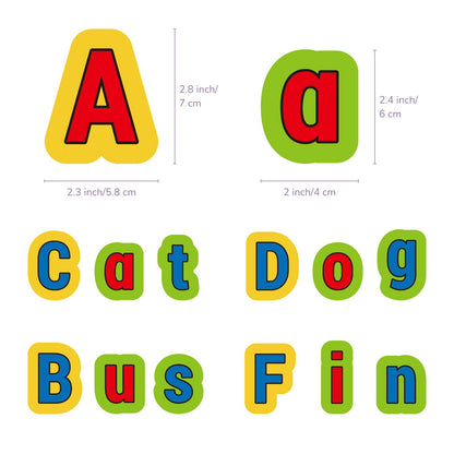 CHEFAN Felt Alphabets Letters,ABC Learning Toys,26 Lowercase & 26 Uppercase Letters Spelling Learning Toys Games for Preschool,Educational Kindergarten Learning Activities 3+ Years Old
