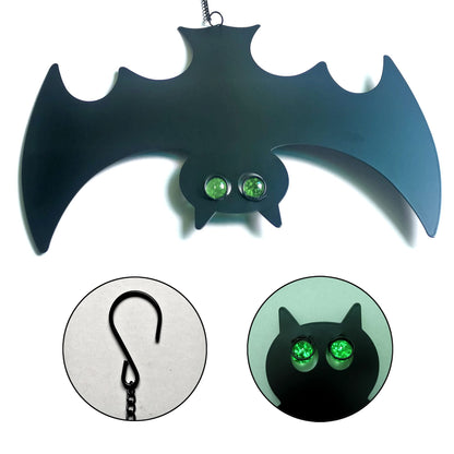 Outdoor Metal Bats, Halloween Decoration, Glow-in-The-Dark Hanging Bats, Silhouette Pendant Outdoors, Halloween Decorative Animals, Set of 3