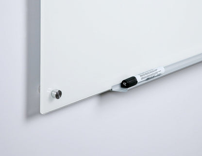 Audio-Visual Direct Magnetic Ultra White Glass Dry-Erase Board Set - 40" x 35" - Includes Magnets, Hardware & Marker Tray