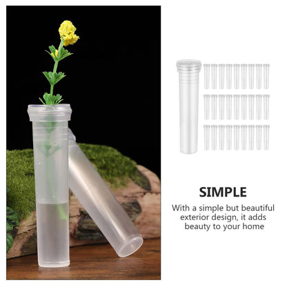 HOMOCONO 100pcs Small Hydroponic Plant Vases Glass Flower Propagation Tubes for Office Desktop Terrarium Plant Supply