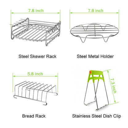 Dual Basket Air Fryer Accessories, 15pcs Set for Ninja DZ401 DZ201 Foodi Dualzone Air Fryers with 100pcs Air Fryer Liners, 2 Non-Stick Pans, Bread,Toasting,Skewer Racks, 6 Cake Cups, 2 Mitts, Recipes