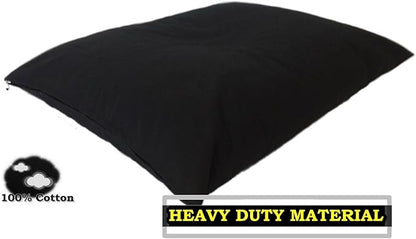 Durable Luxury Comfort Pet Dog Microcushion Pillow Bed with Inner Waterproof Resistant Liner + External Cover for Small to Large Dogs – Complete Bed Set (Black Canvas, 48''x29'')