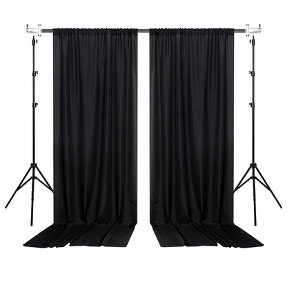 Black Backdrop Curtain for Party, Halloween Backdrop Rod Pocket Photo Drapes Panels Fabric Curtain Backdrop Black Birthday Party Decor for Boys Teens Men,5ft x 7ft, 2 Panels
