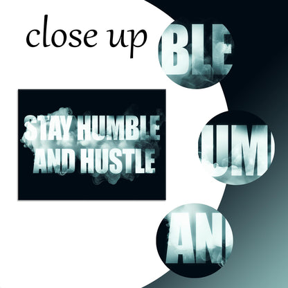 YSPCSUN Inspirational Posters for Office, Stay Humble and Hustle Canvas Poster Single Panel Wall Decor for Home Office Dorm Classroom, Framed Canvas Art, 24x18inch