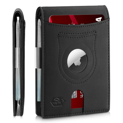 Zitahli Airtag-Wallet-Mens-Slim-RFID Blocking Wallet Leather with Money Clip Air Tag Wallet Card Holder Bifold Gifts for Men