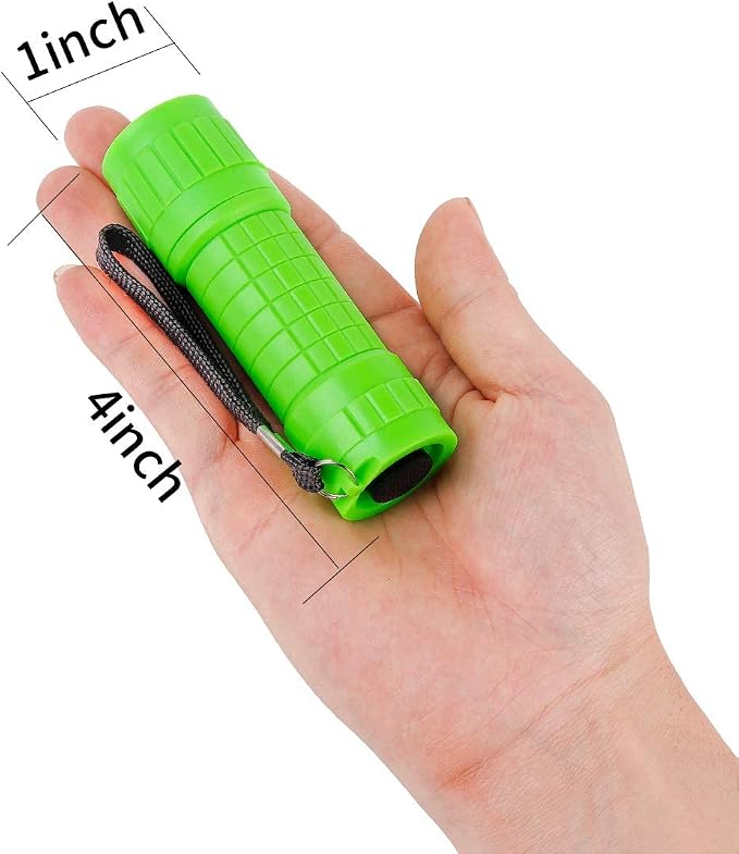 Whaply Small Mini Flashlights Pack of 6,Assorted Colors,New Type Cob Light,with 18 AAA Battery (6 Pack)