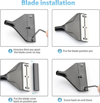 Pronetcus Algae Scraper for Glass Aquariums, Fish Tank Cleaner, Aquarium Algae Scrapers with 10 Stainless Steel Blades.