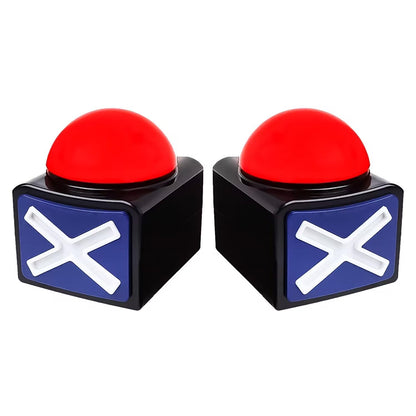 RIBOSY Game Answer Buzzer, Game Buzzer with Lights and Sound Trivia Quiz Got Talent Buzzer, Buzzer Buttons for Game Show (2 Pack)