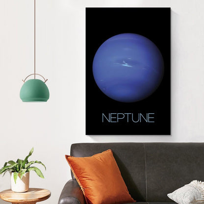 XIAOLOUTINYU Solar System Canvas Wall Art - Neptune Planet Space Poster for Kids Room Bedroom Classroom, STEM Educational Astronomy Decor, Science Gift for Boys Girls Teens, 12x18 Inch Unframed