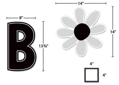 Teacher Created Resources Black and White Floral Be Kind Bulletin Board (TCR6801)