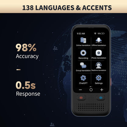 Language Translator Device, Upgraded ChatGpt AI Translator No WiFi Needed, 150+ Languages Two Way Real-Time Voice Translation, Offline&Recording&Photo Translation for Travel Business Learning