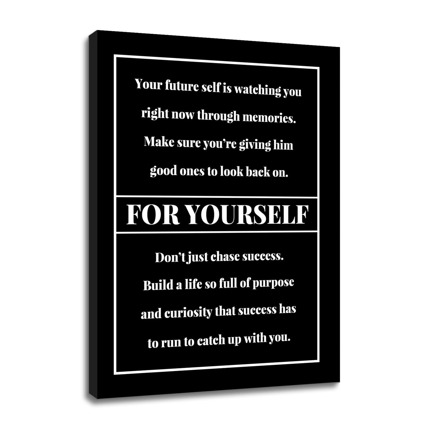 Motivational Canvas Wall Art For Yourself Entrepreneur Quotes Poster Print Inspirational Pictures Painting for Office Class Room School Wall Decoration Stretched and Framed [18''Wx24''H]