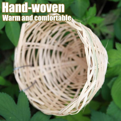 Bird Nest,Bamboo Wicker Woven Canary Nest Pans,Small Bird Nest Boxes Cage,Hanging Bird Bedding Nesting Cage Accessories for Dove Pigeon Parrot Budgie, Parakeet Nest
