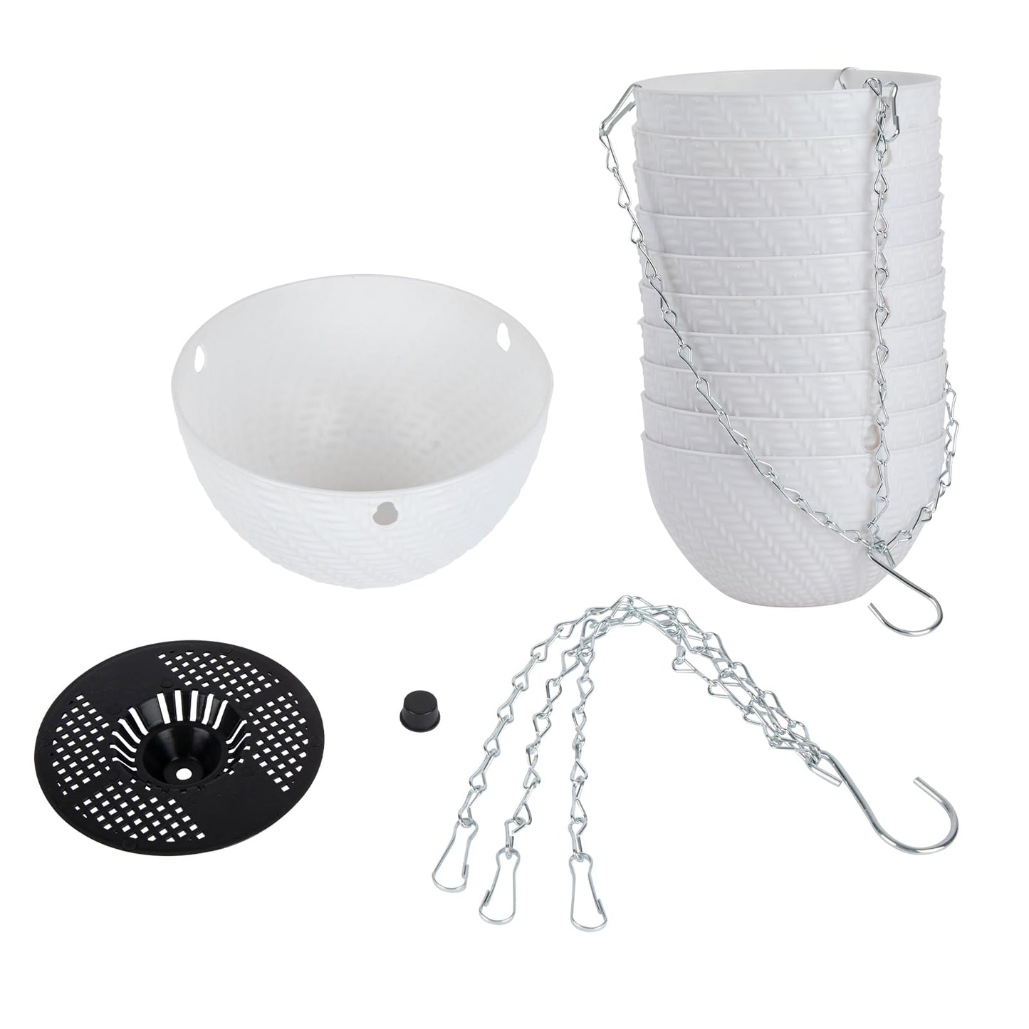 AKAZA 10 Pieces 6 Inch Hanging Planters,Mini Succulent Planter Pots with Hanging Chain and Indoor Plants Perfect for Balcony, Patio,Garden.
