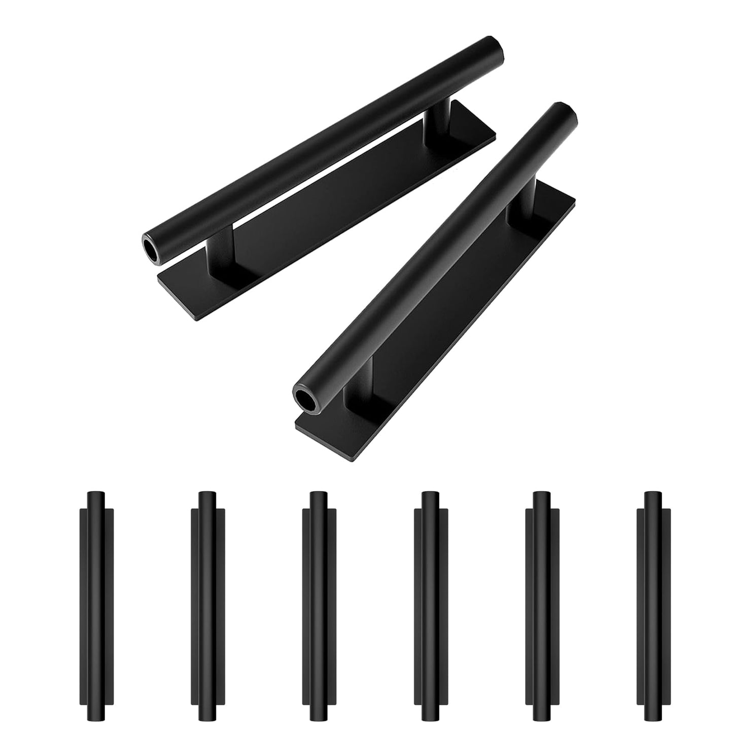 kwa heri Self-Stick Push Pull Helper Black Hidden Cabinet Handles ABS Plastic Door Window Wardrobe Instant Cabinet Drawer Furniture Handles (Black, Pack, 8)