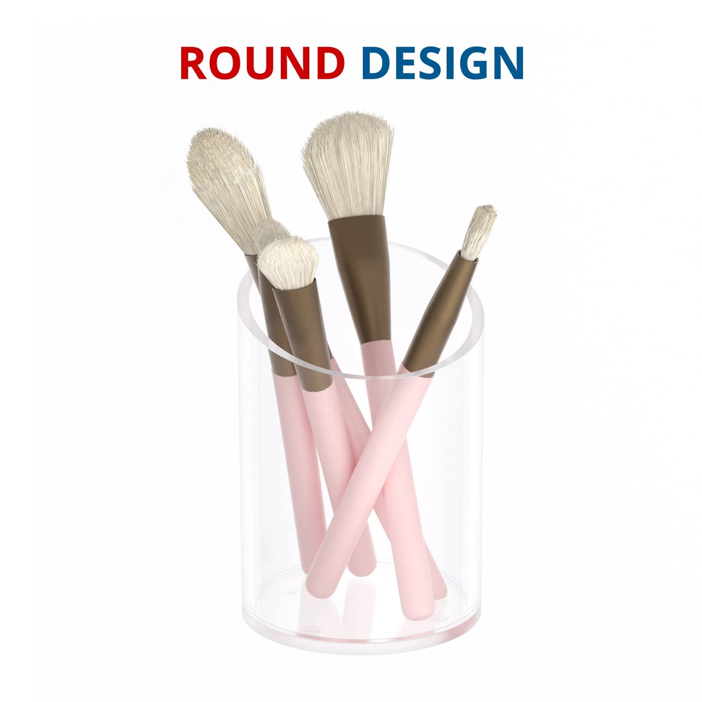 KOTEMON Pen Holder for Desk Organizer, Acrylic Makeup Brush Organizer Sanitizer Holder Pen and Pencil Holder for Office, Home, School, Clear