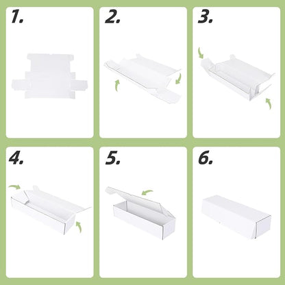 PHAREGE 15 Pack Trading Card Storage Boxes All White for 6000 PC 35pt Cards | 60 Dividers, Sport Card Storage, Card Shipping, Flat Bottom, Shape Well, Easy Fold, Easy Open, DIY Cardboard, Self-locking