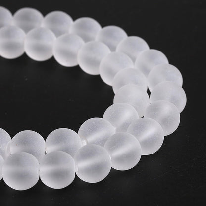 6MM 60PCS Matte White Glass Spacer Loose Beads for Jewelry Making DIY Bracelet Necklace