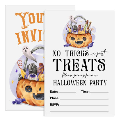 UDNADKEX Halloween Party Invitation for Kids Set of 20, 4"x6" Invites Card