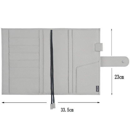 Moterm Leather Cover for A5 Notebooks - Fits Hobonichi Cousin, Stalogy and Midori MD Planners, with Pen Loop, Card Slots and Back Pocket (Pebbled-Gray)