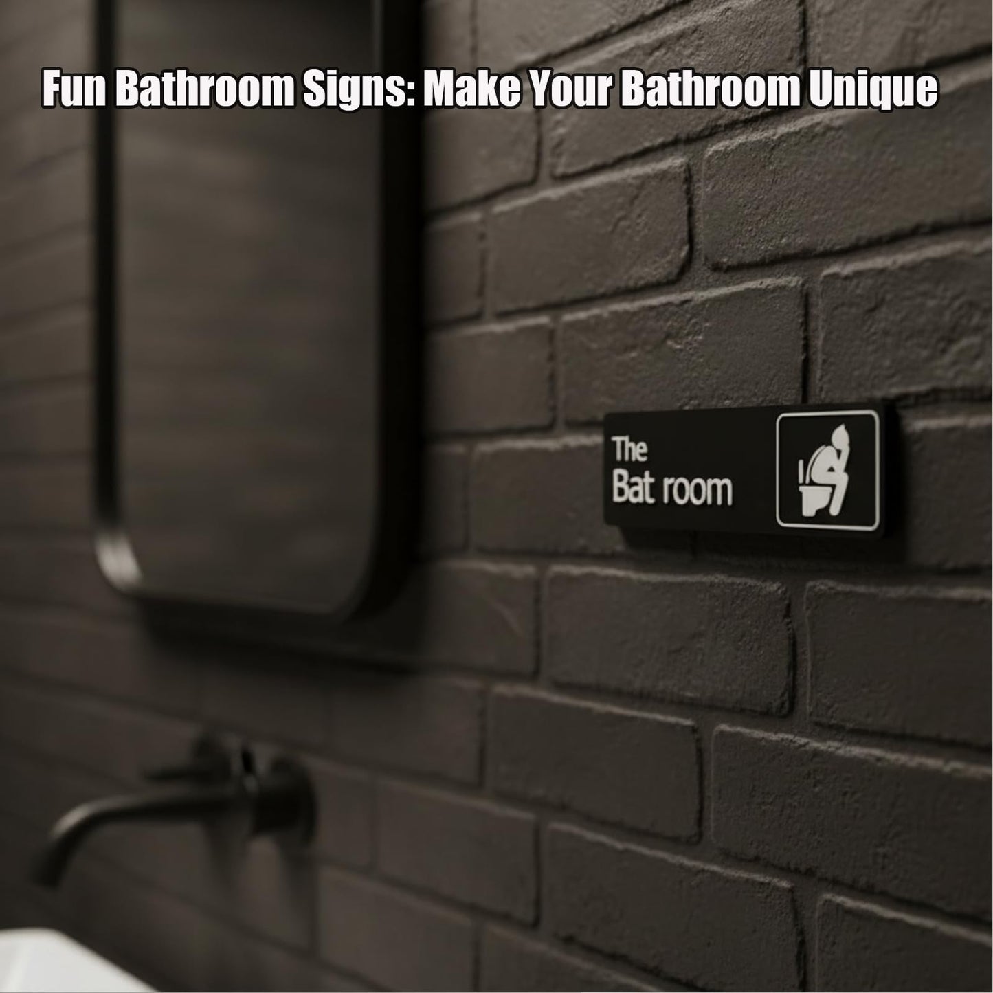 Falnvita Funny The Bat Room Sign - Heroic Themed Bathroom Decor for Office & Home - Humorous Restroom Door Plaque, Unique Gift for Comic Fans, Sleek Black Wall Art