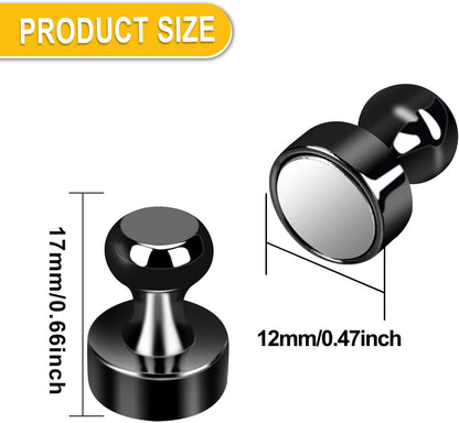 Black Strong Fridge Magnets, Small Refrigerator Magnets, Push Pin Magnet s for Whiteboard, Decorative Whiteboard Magnets for Classroom, Kitchen Accessories, Dry Erase and Map