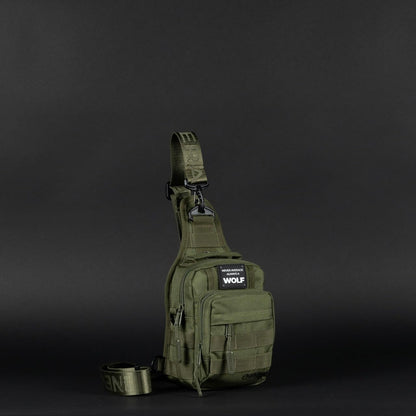 WOLFpak 4L Mini Tactical Sling Bag (OD Green) Compact Crossbody Backpack for Gym, Travel & EDC | Tactical Shoulder Bag with Multiple Pockets – Lightweight, Durable Sling Pack for Men & Women
