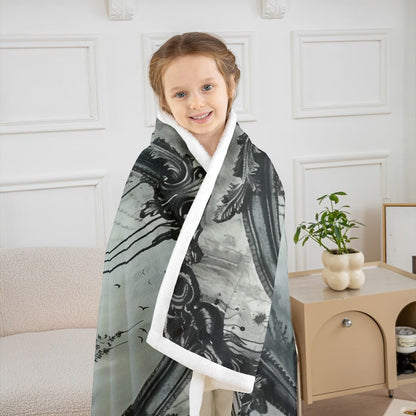 Erosebridal Halloween Crow Fuzzy Plush Throw Black Raven Bird Animal Fleece Blanket Gothic Retro Halloween Sherpa Blanket Woodland Wildlife Crow Decor Throw 50"X60" for Kids Teen Adults Bed Couch