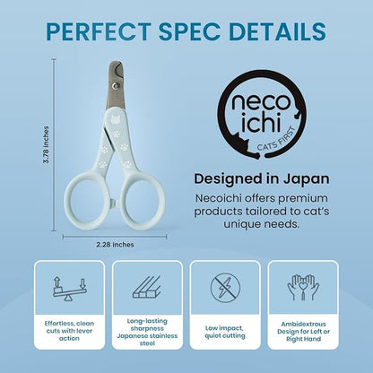 Necoichi Purrcision Feline Nail Clippers | Lever Principle Cat Nail Clipper | Butter-Smooth Cuts | Made in Japan, Seki Swordsmith Craftsman | Stainless Steel Cat Claw Trimmer for Indoor Cats (Mint)