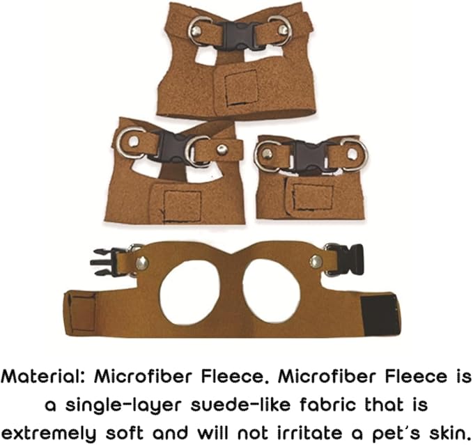 3 Pack Squirrel Harness and Leash Set - Adjustable Traction Rope Strap Anti-Biting Chain,Small Animal Training Walking Vest Leash for Squirrel Gerbil Chinchilla Rat (Brown)