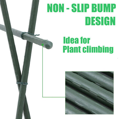 Mininfa Steel Plant Stakes 4 Feet, Plastic Coated Metal Garden Stakes Supports Climbing for Tomatoes, Trees, Beans, 25 Pack