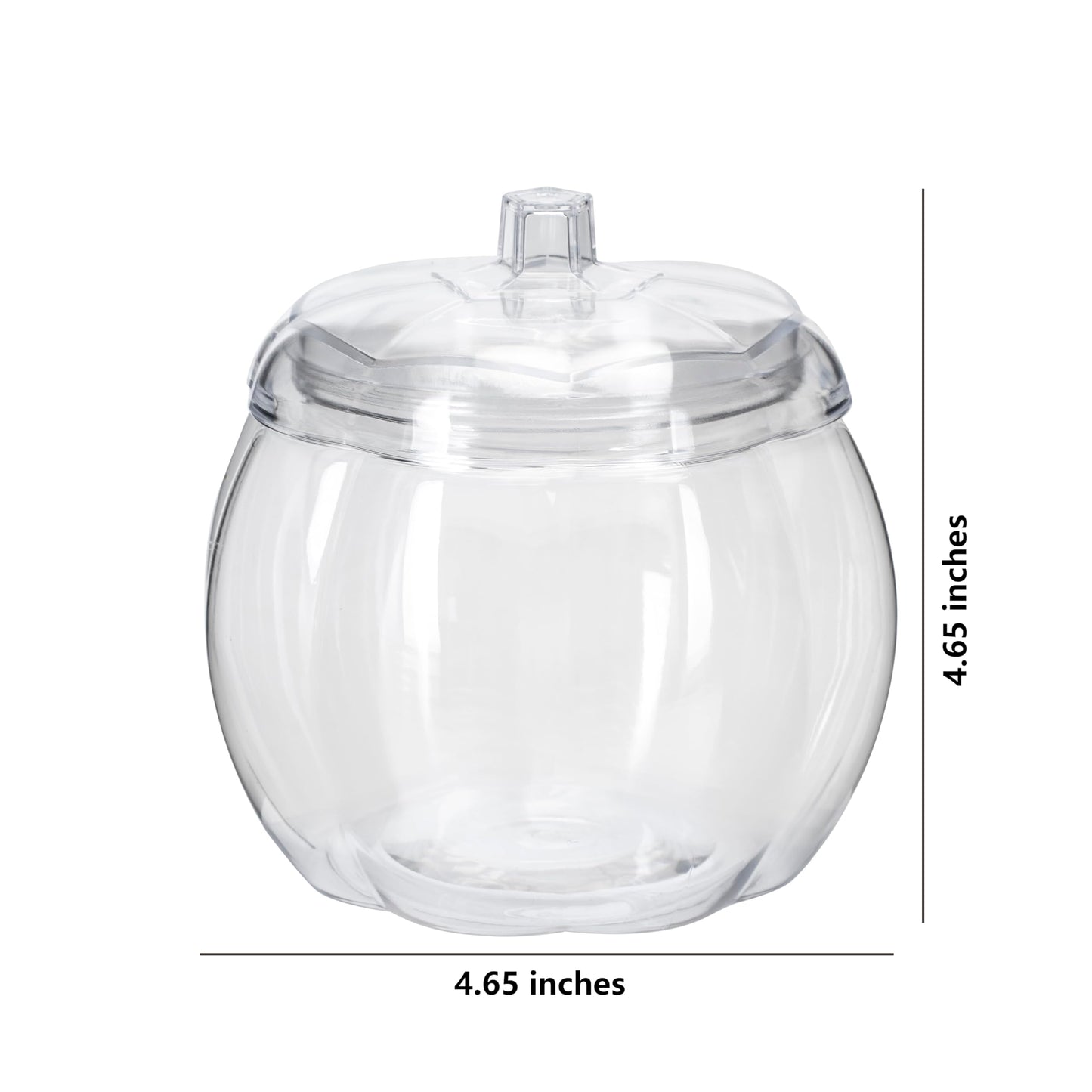 HANZE Appreciation Gifts for Teacher Women - Pumpkin Shaped Container with Lid, Plastic Pumpkin Jar for Candy, Treats, Spices, Party Ornaments, Halloween Decorations, Gift Box - Clear (2 Pack)