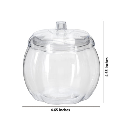 HANZE Appreciation Gifts for Teacher Women - Pumpkin Shaped Container with Lid, Plastic Pumpkin Jar for Candy, Treats, Spices, Party Ornaments, Halloween Decorations, Gift Box - Clear (2 Pack)