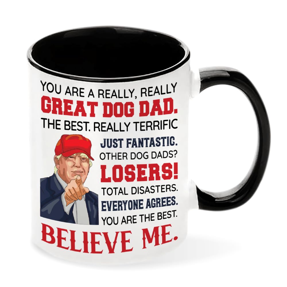 Viberty Dog Dad Fathers Day Gift - Dog Dad Gifts For Men - DogFather Gifts - Pet Lover Owner, Fur Papa Present Idea - Christmas, Birthday Gifts for Pet Lovers - Ceramic Mug 11 Oz