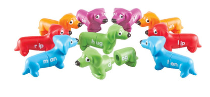 Learning Resources Snap-N-Learn Rhyming Pups Toy - Phonics, Letter Game, Toddler Color Recognition, Montessori Preschool Activities, Matching Set, Fine Motor Skills, Gifts for Boys and Girls