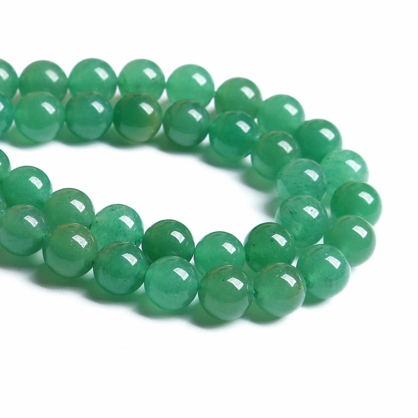 75PCS 10MM Natural Stone Green Aventurine Gemstone Loose Beads for Jewelry Making DIY Bracelet